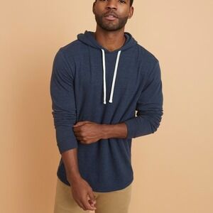 Marine Layer Double Knit Pullover Hoodie Navy Blazer Size XL Soft Substantial